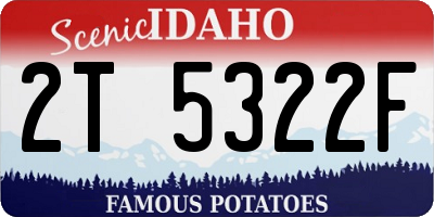 ID license plate 2T5322F