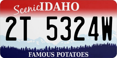 ID license plate 2T5324W