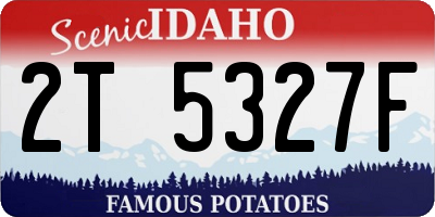 ID license plate 2T5327F