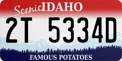 ID license plate 2T5334D