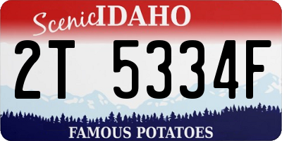 ID license plate 2T5334F