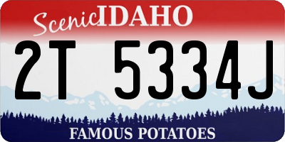ID license plate 2T5334J