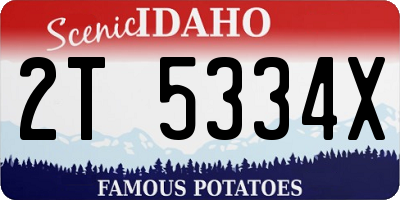 ID license plate 2T5334X