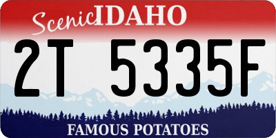 ID license plate 2T5335F
