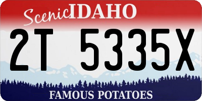 ID license plate 2T5335X