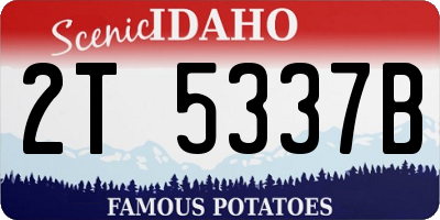 ID license plate 2T5337B