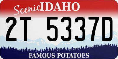 ID license plate 2T5337D