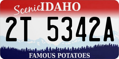 ID license plate 2T5342A