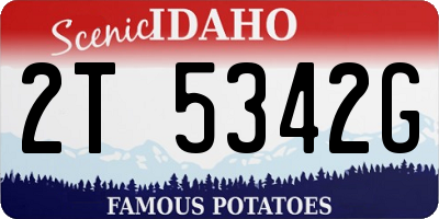 ID license plate 2T5342G
