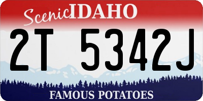 ID license plate 2T5342J