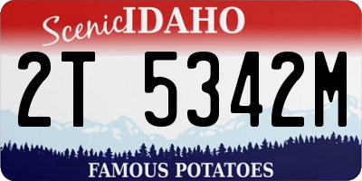 ID license plate 2T5342M