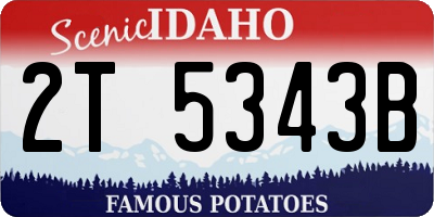 ID license plate 2T5343B