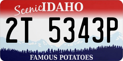 ID license plate 2T5343P