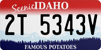 ID license plate 2T5343V