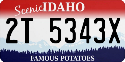 ID license plate 2T5343X