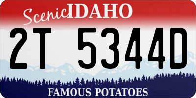 ID license plate 2T5344D