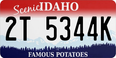 ID license plate 2T5344K