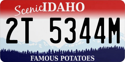 ID license plate 2T5344M