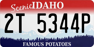 ID license plate 2T5344P