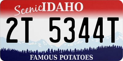 ID license plate 2T5344T