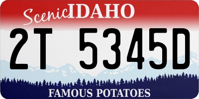 ID license plate 2T5345D