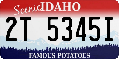 ID license plate 2T5345I