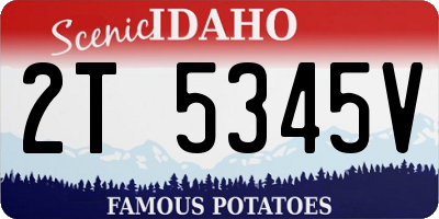ID license plate 2T5345V