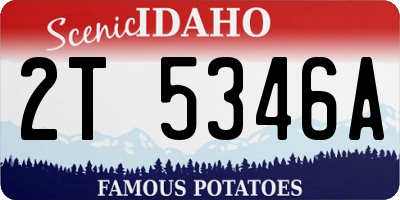 ID license plate 2T5346A