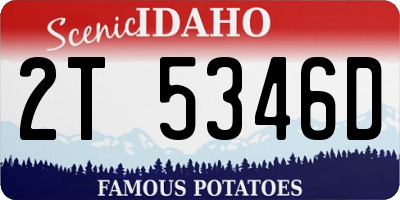 ID license plate 2T5346D