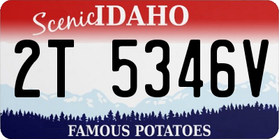 ID license plate 2T5346V
