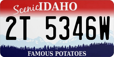 ID license plate 2T5346W