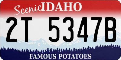ID license plate 2T5347B