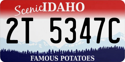 ID license plate 2T5347C