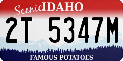 ID license plate 2T5347M