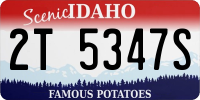 ID license plate 2T5347S
