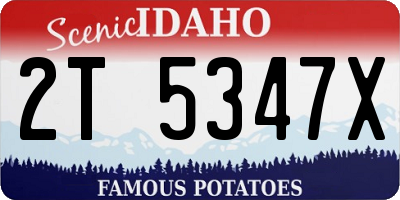 ID license plate 2T5347X