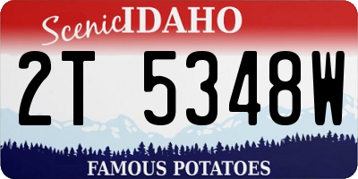 ID license plate 2T5348W