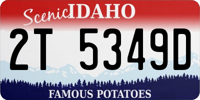 ID license plate 2T5349D