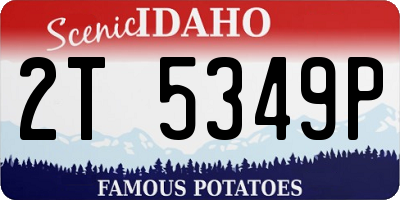 ID license plate 2T5349P