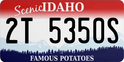 ID license plate 2T5350S