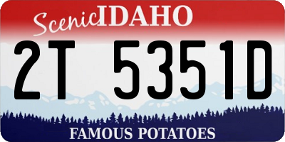 ID license plate 2T5351D