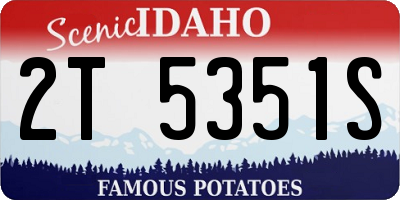 ID license plate 2T5351S