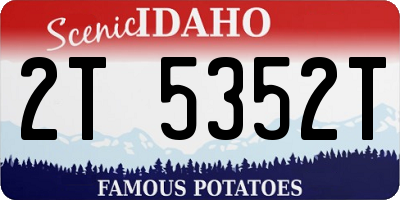ID license plate 2T5352T
