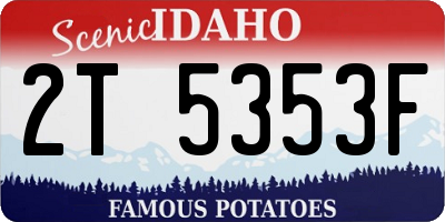 ID license plate 2T5353F