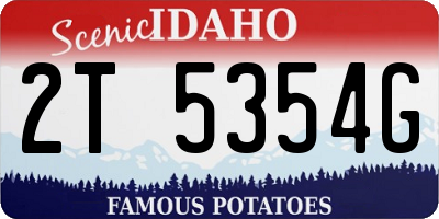 ID license plate 2T5354G