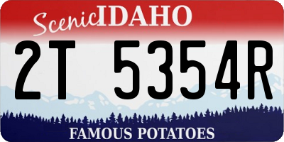 ID license plate 2T5354R