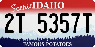 ID license plate 2T5357T