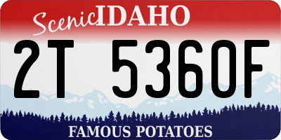 ID license plate 2T5360F
