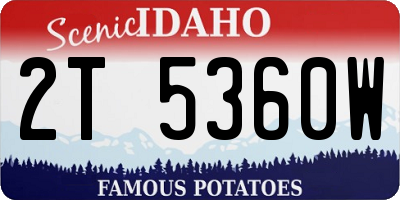 ID license plate 2T5360W