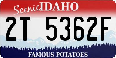 ID license plate 2T5362F